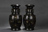A PAIR OF LARGE GILT LACQUER VASES