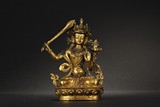 A GILT BRONZE BODHISATTVA FIGURE