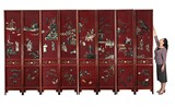 A RARE SET OF EIGHT LARGE APPLIQUE LACQUER PANELS