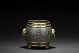 A GILT AND CLOISONNE ENAMELLED 'FLOWERS' JAR