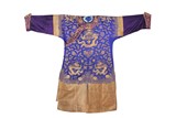 A BLUE AND GOLD SILK 'DRAGONS' ROBE