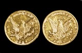 TWO VINTAGE CHINESE GOLD COINS