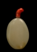 A WHITE JADE PEBBLE STONE SNUFF BOTTLE