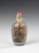 A MINIATURE INSIDE-PAINTED GLASS SNUFF BOTTLE