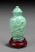 A CARVED TURQUOISE SNUFF BOTTLE