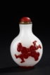 A RUBY-RED OVERLAY WHITE GLASS SNUFF BOTTLE
