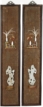 A PAIR OF BAMBOO AND WHITE JADE INLAID HANGING PANEL