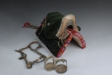 A RARE TIBETAN HORSE SADDLE AND FOOTREST