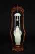 A WHITE JADE HANGING VASE AND COVER