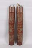 A PAIR OF CARVED BAMBOO HANGINGS
