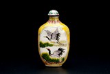 A CHINESE ENAMEL METAL SNUFF BOTTLE