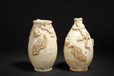 A PAIR OF CHILONG POTTERY VASES