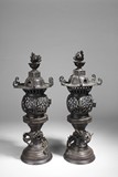 A SET OF TWO JAPANESE BRONZE LANTERNS
