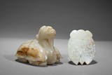 TWO CHINESE CARVED JADE FIGURES