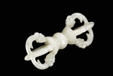 A WHITE JADE CARVED RITUAL VAJRA