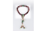 A PURPLE TOURMALINE AND JADEITE ROSARY-BRACELET