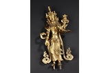 A GILT BRONZE BODHISATTVA STATUE