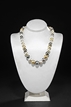 A TAHITI WHITE, GOLDEN, BLACK PEARL NECKLACE