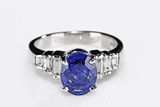 A NATURAL SRI LANKA SAPPHIRE DIAMOND RING