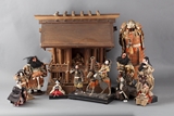 A SET OF TWELVE JAPANESE NINGYO DOLLS WITH WOOD SHRINE