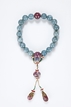 A PINK AND TEAL TOURMALINE BEAD BRACELET
