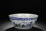 A LARGE WUCAI 'MYTHICAL BEAST' BOWL