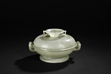 A CELADON JADE CARVED CENSER