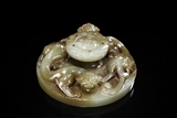 A JADE CARVED 'CHILONG' DISC