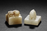 TWO CARVED JADE 
