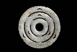 A WHITE JADE 'DRAGON' DISC, BI