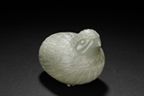 A CELADON WHITE JADE QUAIL-FORM BOX