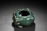 A HETIAN SPINACH JADE 'IMPERIAL POEM' WATER-POT