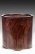 A LARGE HUANGHUALI CARVED BRUSHPOT