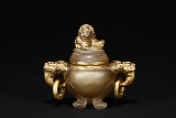 A CRYSTAL GILT-DECORATED CENSER