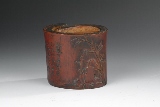 A CARVED BAMBOO 'POEM' BRUSHPOT