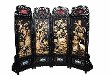 A SET OF FOUR CANTONESE EMBROIDERED SCREEN PANELS