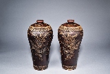 XIA YONGJUN: A PAIR OF TWO YIXING MEIPING VASES