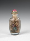 A MINIATURE INSIDE-PAINTED GLASS SNUFF BOTTLE