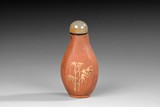 A ZISHA STONEWARE SNUFF BOTTLE
