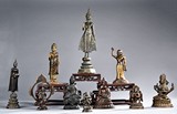 A SET OF TEN BRONZE BODHISATTVA FIGURES