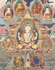 A TIBETAN THANGKA OF SHADAKSHARI LOKESHVARA