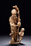 A SOAPSTONE CARVING OF SHOU IMMORTAL