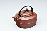 RONG QING: A YIXING RED CLAY 'BAMBOO' TEAPOT
