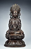 A LARGE BRONZE SCULPTURE OF BODHISATTVA