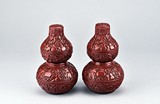 A PAIR OF DOUBLE GOURD CINNABAR LACQUER BOXES
