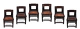 A SET OF SIX FINE SUANZHI WOOD CHAIRS INSET WITH MARBLE
