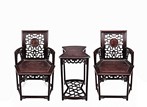 A SET OF RARE JICHIMU HEXOGONAL ARMCHAIRS AND STAND