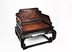 A LARGE SUANZHI WOOD ARM THRONE CHAIR, BAOZUO