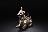 A SILVER CAST #QILIN# CENSER