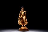 A GILT BRONZE FIGURE OF STANDING BODHISATTVA